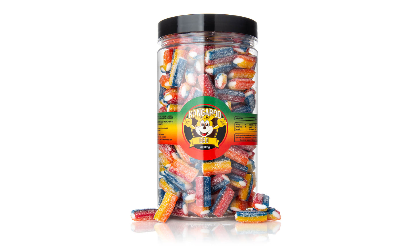 Kangaroo CBD Infused Rainbow Filled Tube Gummies