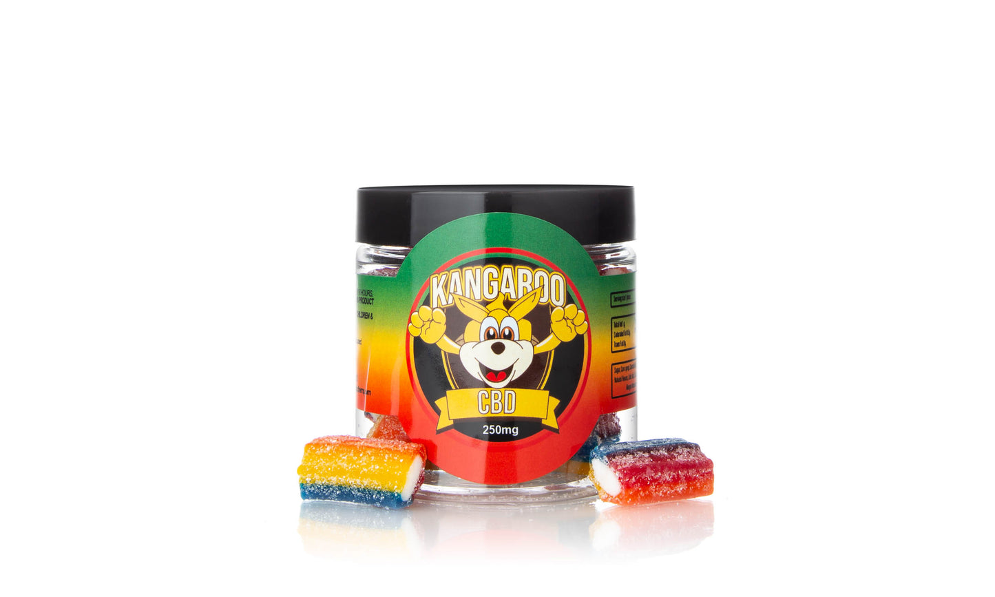 Kangaroo CBD Infused Rainbow Filled Tube Gummies