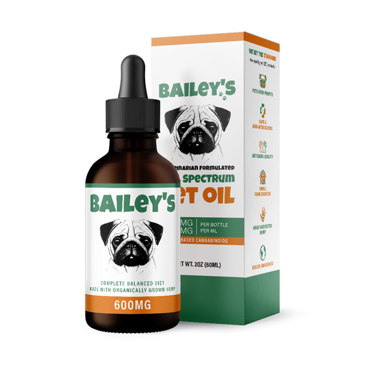 Bailey's Full Spectrum Hemp Derived CBD Oil For Dogs 600MG 60ml Tincture